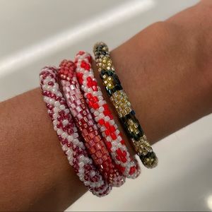Red/black Nepal beaded bracelets